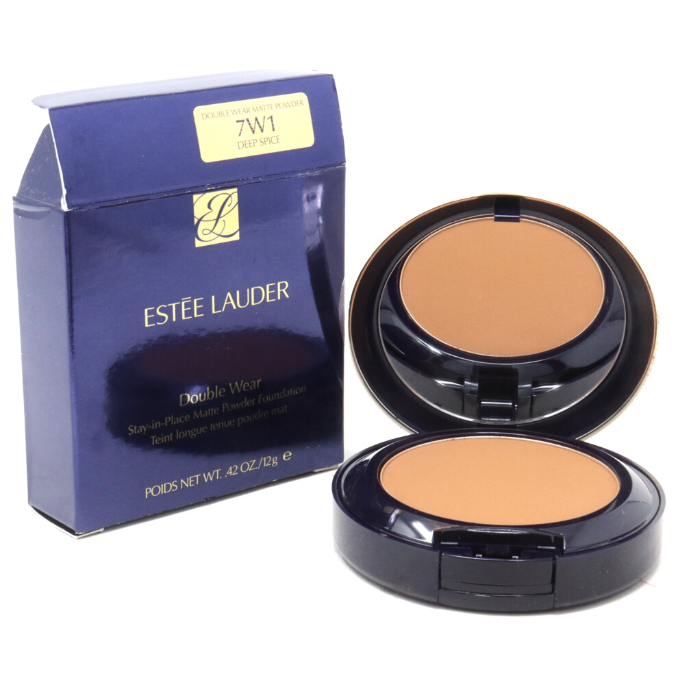 (7W1 Deep Spice) Estee Lauder Double Wear Stay-In-In Place Matte Powder Foundation 0.42oz  New