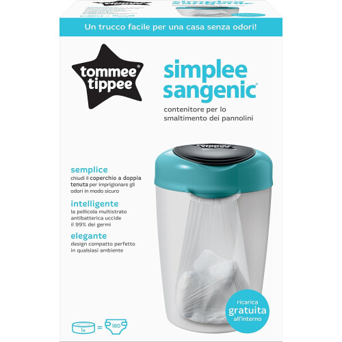 Tommee Tippee Tommee Tippee Simplee Sangenic Nappy Disposal Bin System Blue 87004002