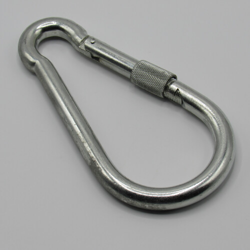 (12MM) Locking Carabiner Clip Snap Hook Zinc Plated