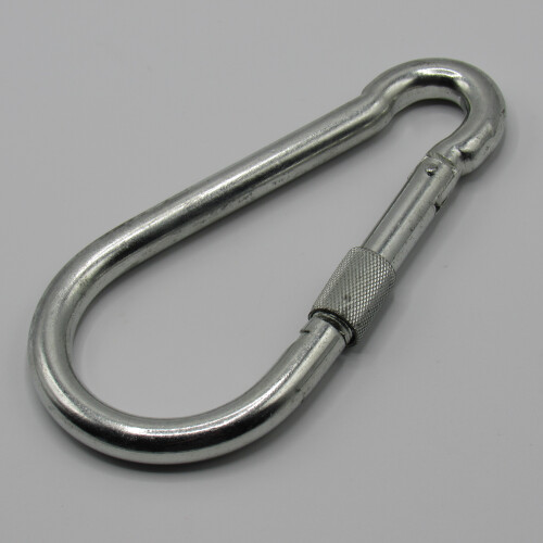 (12MM) Locking Carabiner Clip Snap Hook Zinc Plated 2