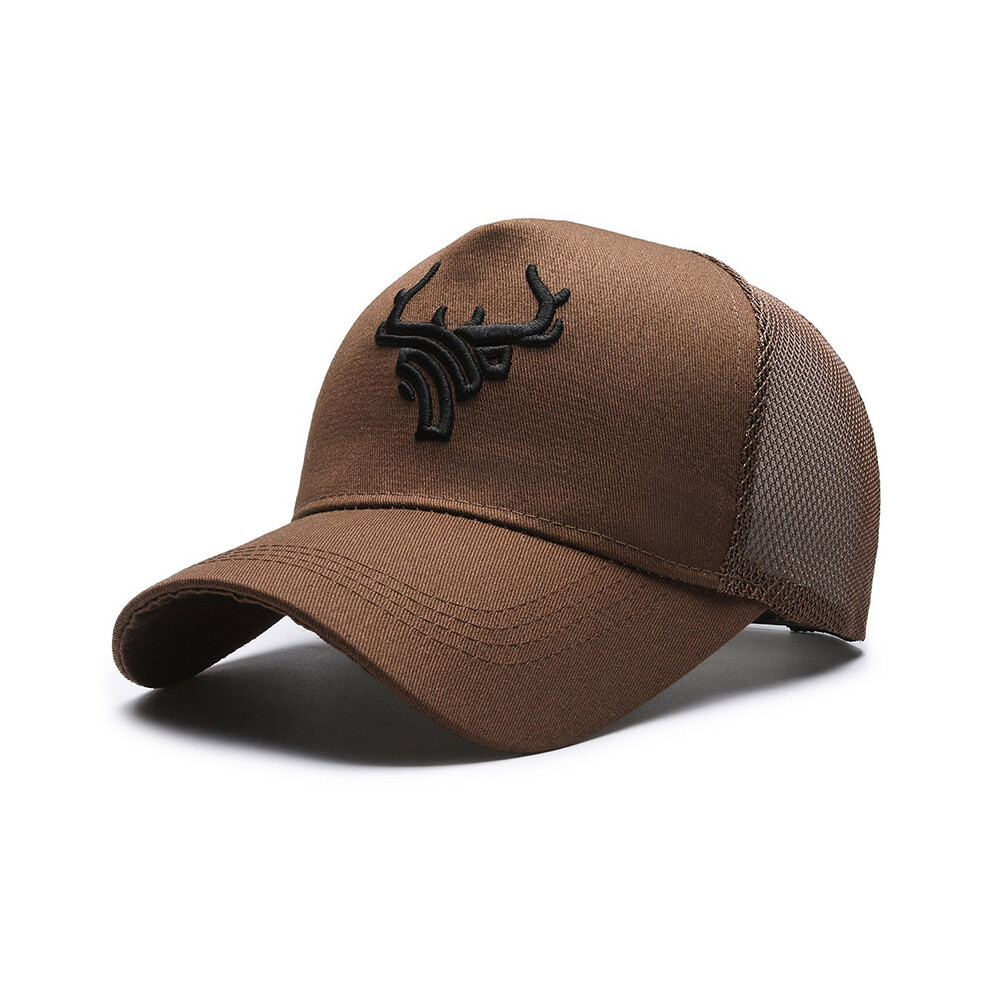 (Coffee) Outdoor Deer Baseball Cap Sport Trucker Hunting Hats Mesh Net Summer Mens Cap
