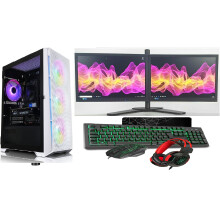 Gaming PC Bundle:Core i7/ 16GB RAM/ 1TB+128GB SSD/ GT730 2GB/ 2x22 Dual/ Win 10 White