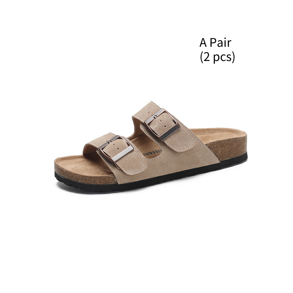 (Beige, 36?Foot Length23cm/9.2in) Birkenstock Thick Soled Fisherman Sandals Buckle Summer Womens Fashion Beach