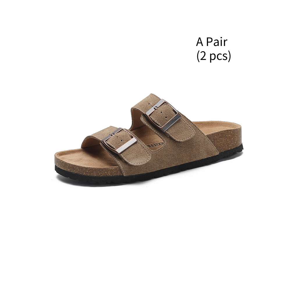 (Khaki, 37?Foot Length23.5cm/9.4in) Birkenstock Thick Soled Fisherman Sandals Buckle Summer Womens Fashion Beach