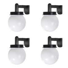 4 Pack Luna Globe Solar Fence Lights - Wall & Deck Security Ball Lights, 10cm, Auto On at Dusk, No Wiring