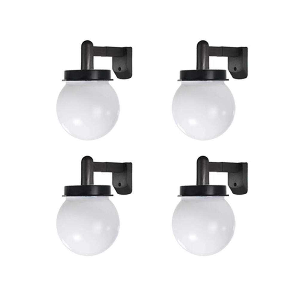 Bghone 4 Pack Luna Globe Solar Fence S - Wall & Deck Security Ball S, 10Cm, Auto On At Dusk, No Wiring Light