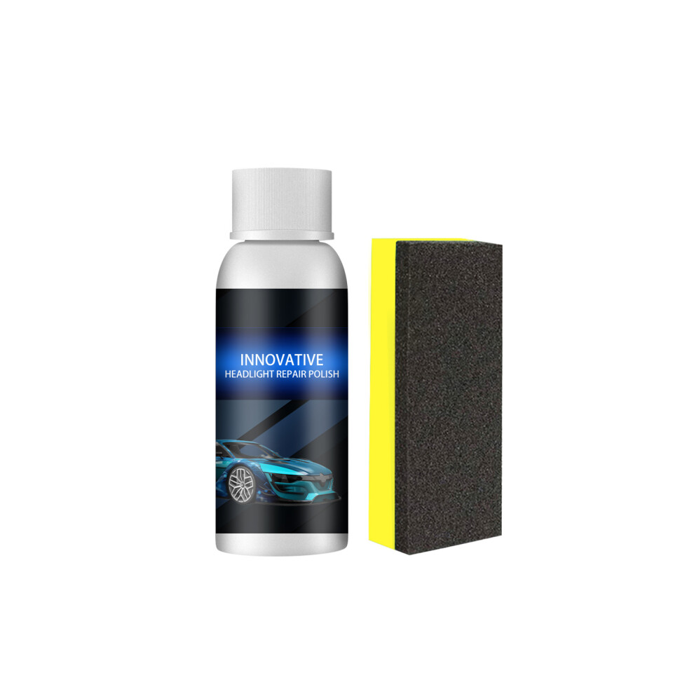 (30Ml Repair Agent + Sponge) Car Headlight Repair Fluid Car Headlight Crystal Plating Refurbishment Repair Agent 9070861644935