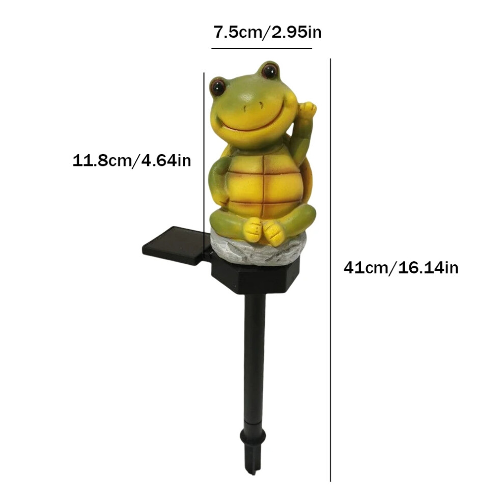 (Turtle Lamp) LED Solar Light Simulation Owl Lawn Stakes Lamp Yard Art Home Garden Decoration