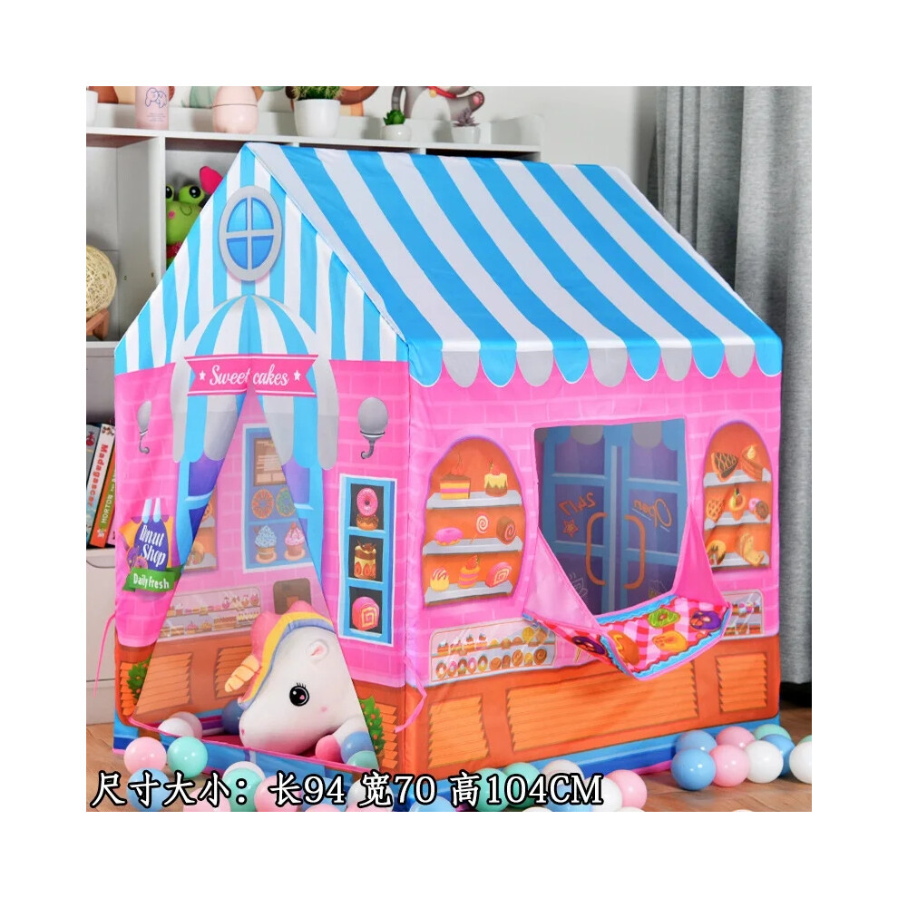 (Pink Blue) Kids Play House Game Tent Toys Dinosaur Pink Ice Cream Boy Girl Princess Castle-image-OPC-PDY5CXN-NEW