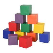 HOMCOM 12 Piece Soft Play Blocks Soft Foam Toy Building Stacking Block for Kids