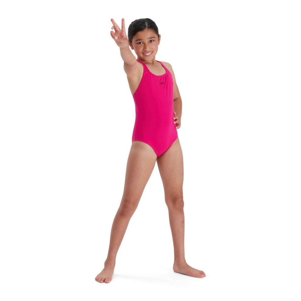 (15-16 Years, Pink) Speedo Girls Medalist Eco Endurance+ One Piece Swimsuit