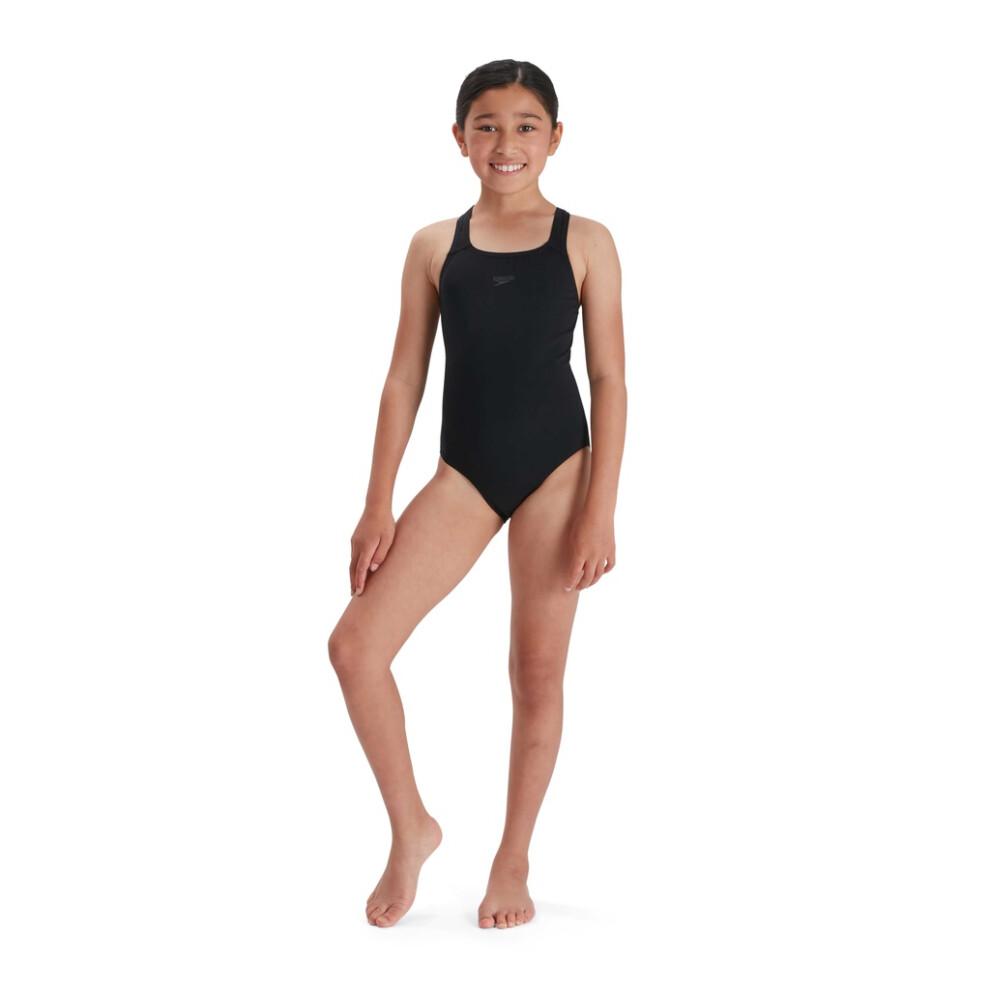 (15-16 Years, Black) Speedo Girls Medalist Eco Endurance+ One Piece Swimsuit