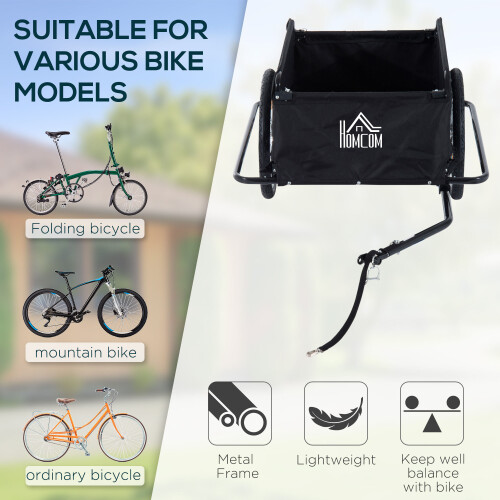 Homcom Aosom Elite Two-Wheel Bicycle Large Cargo Wagon Trailer with Folding Storage 2