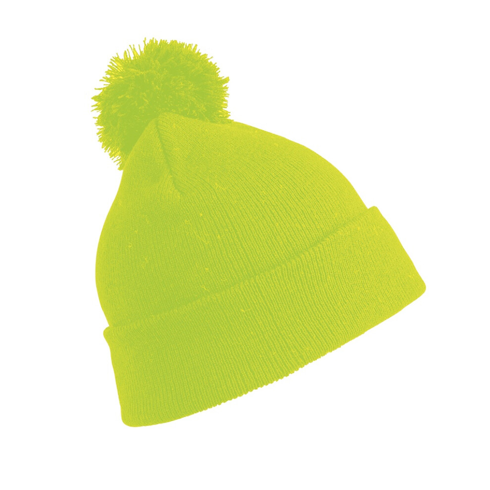 (One Size, Fluorescent Yellow) Result Childrens/Kids Pom Pom Beanie