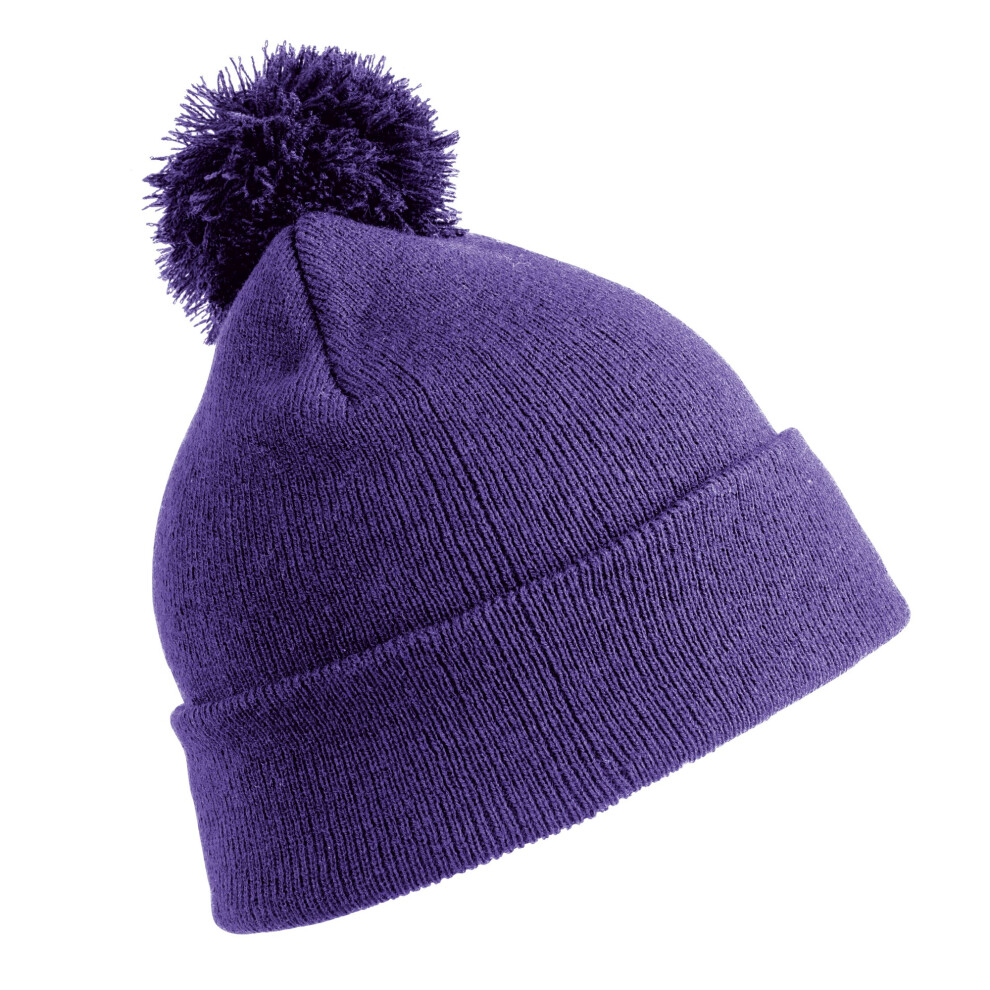 Result (One Size, ) Childrens/Kids Winter Essentials Pom Pom Beanie Girls Purple