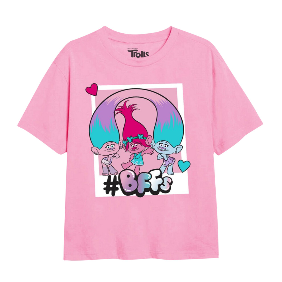 (7-8 Years, Light Pink) Trolls Girls Bff Polaroid T-Shirt