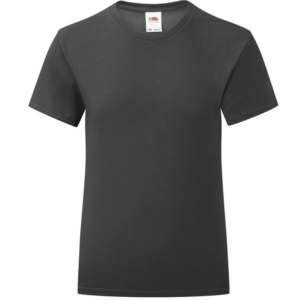 Fruit Of The Loom Girls Black (9-11 Years, ) Iconic T-Shirt