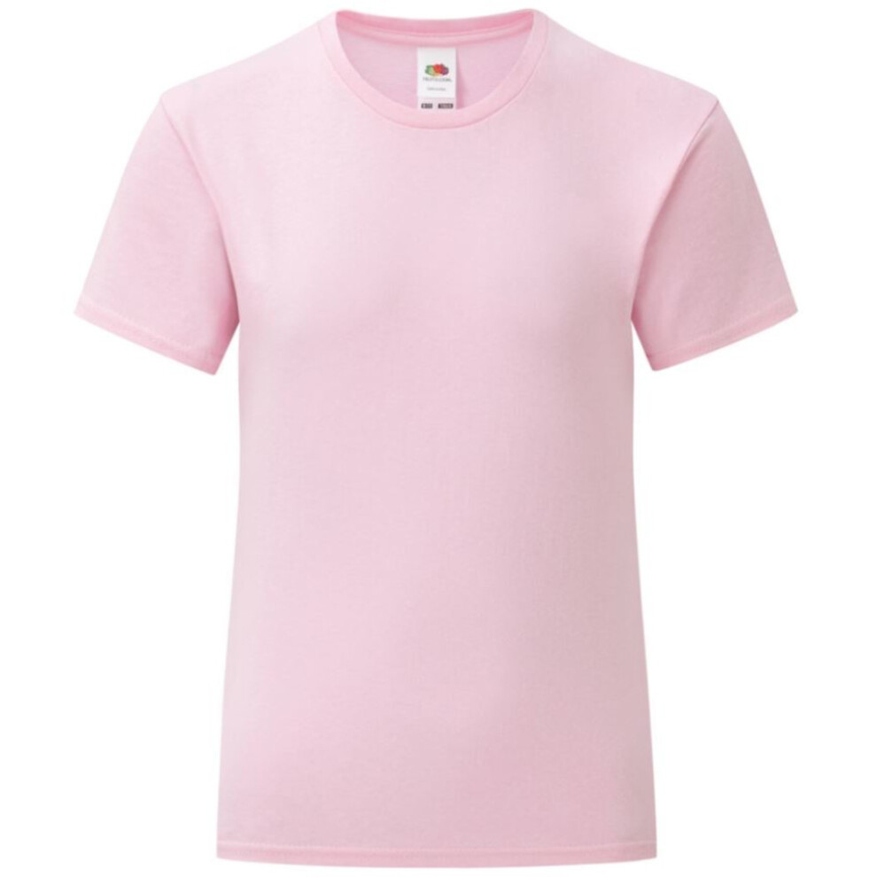 (14-15 Years, Light Pink) Fruit Of The Loom Girls Iconic T-Shirt