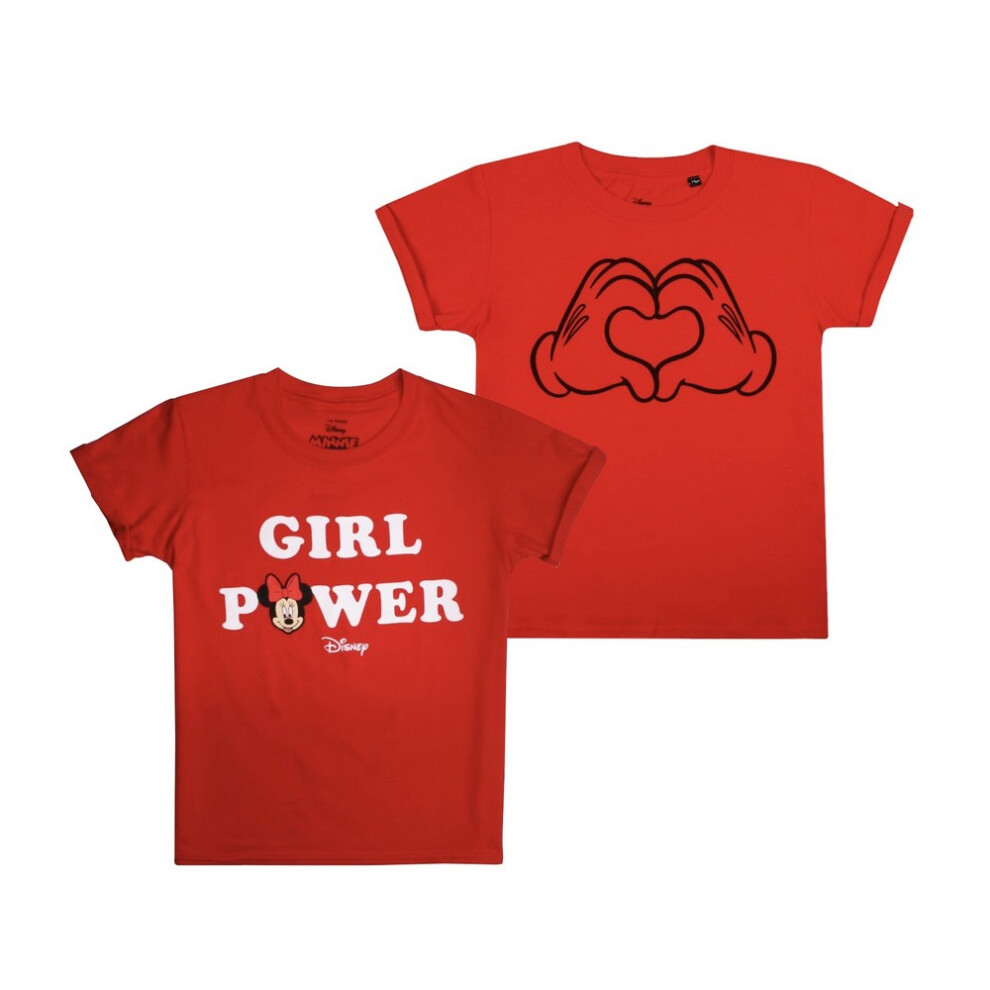 Disney Girls Minnie Mouse T-Shirt (Pack Of 2)