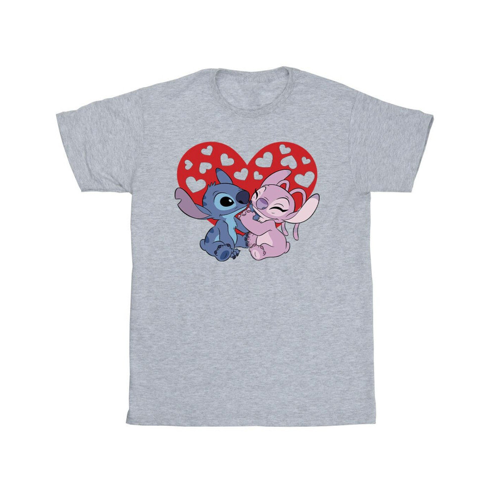 Lilo & Stitch Hearts Cotton T-Shirt