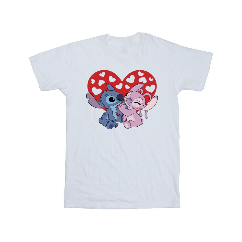 Lilo & Stitch Hearts Cotton T-Shirt