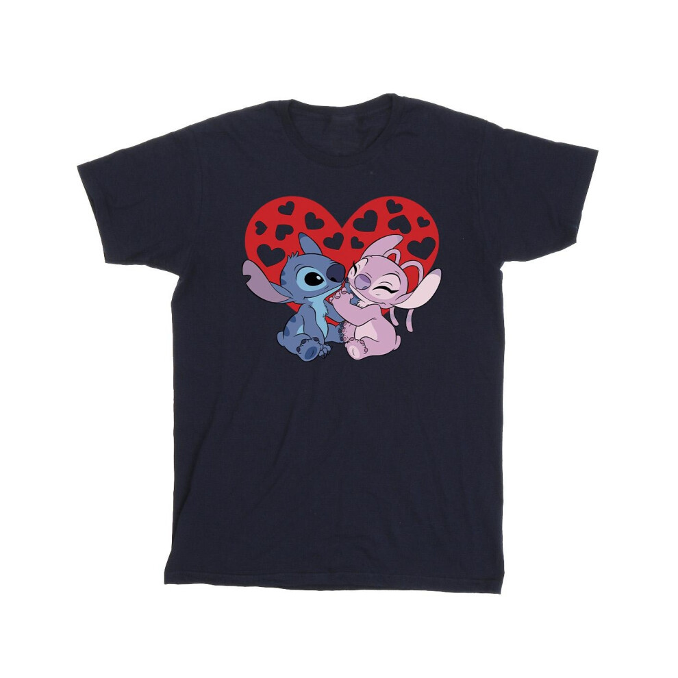 Lilo & Stitch Hearts Cotton T-Shirt