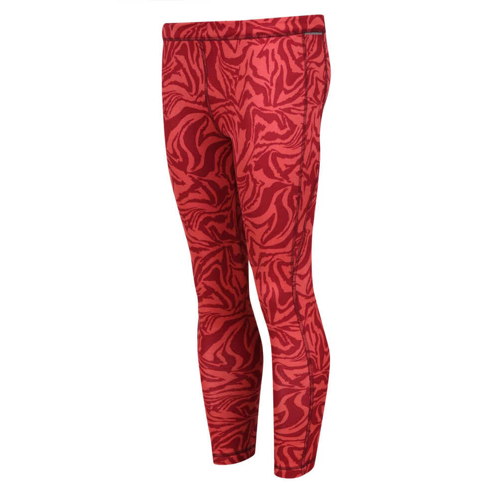 (5-6 Years, Mineral Red) Regatta Childrens/Kids Barlia Zebra Print Winter Leggings