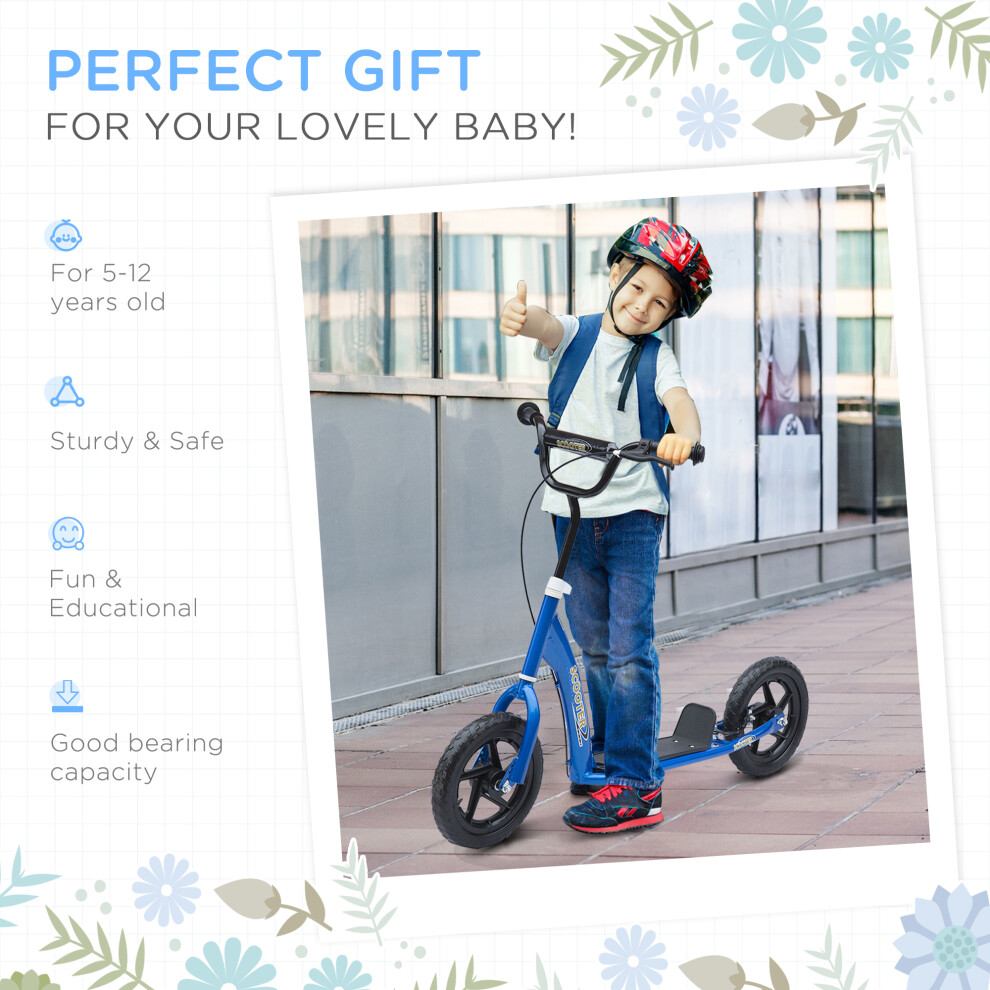 homcom-push-scooter-teen-kids-stunt-bike-ride-on-with-12--eva-tyres--blue