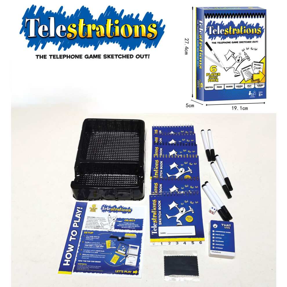 Telestrations Original 6 Player Family Card Game, Table Card Game