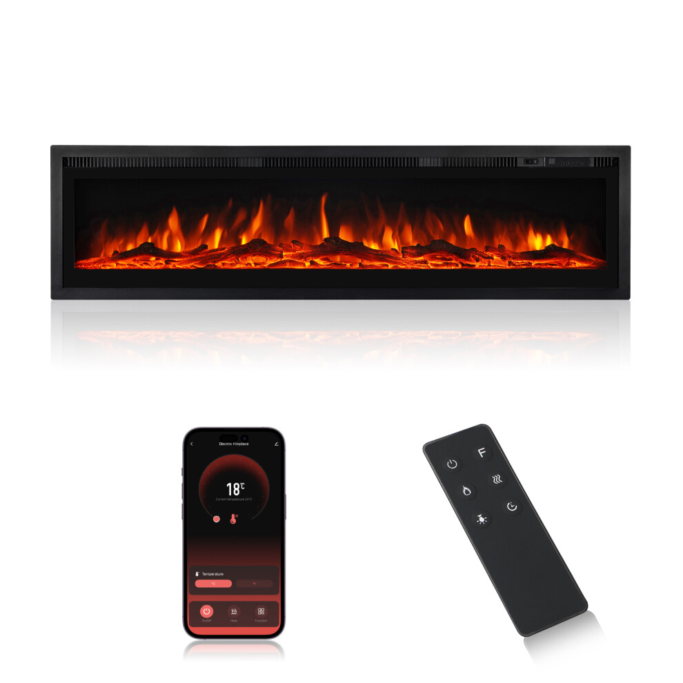 (127cm/50") M.C.HausWIFI Electric Fireplace Metal Panel Heater