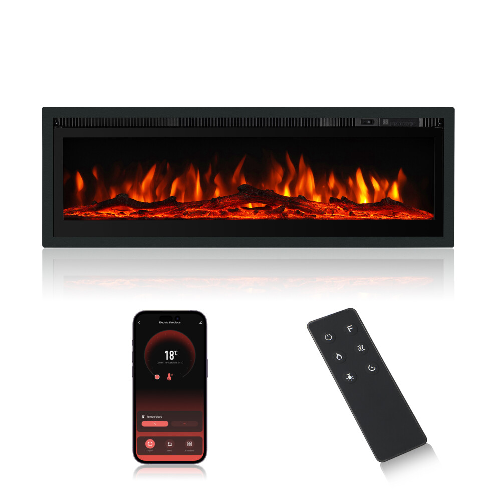 (102cm/40") M.C.HausWIFI Electric Fireplace Metal Panel Heater