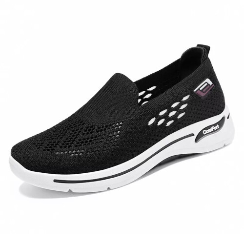 Slip On Black Smart Work Shoes Memory Foam Smart Casual Shoes