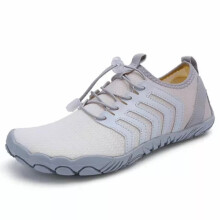 (7, 3# White Grey) Womens Mens Water Shoes Aqua Shoes Beach Swim Barefoot Non Slip Surfing Size UK