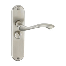 (Satin Nickel Plain) Metal Lever Latch Door Handles Set Round Rose