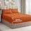 Imperial Rooms (Rust/Orange, Double) Extra Deep 40CM Fitted Sheet Bed Sheets Single Double King 1
