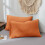 Imperial Rooms (Rust/Orange, Pillow Case Only) Extra Deep 40CM Fitted Sheet Bed Sheets Single Double King 1