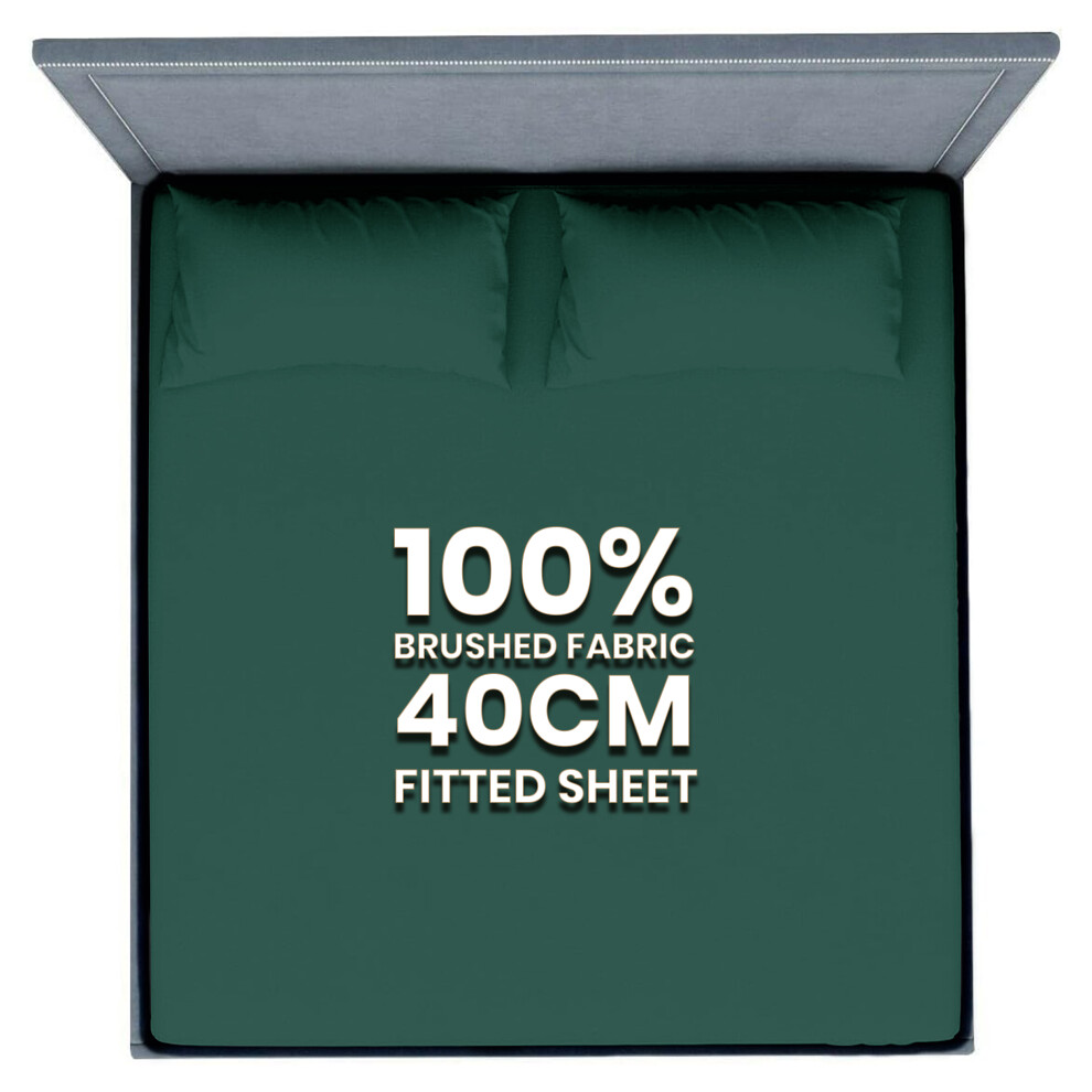 (Emerald, Single) Extra Deep 40CM Fitted Sheet Bed Sheets Single Double King