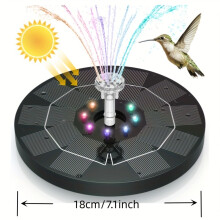 (3.6W-LED) Solar Powered Water Fountain With LED Lights, Plastic Solar Fountain Pump
