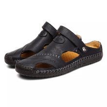 (Black, UK 8 (Tag 42)) Mens Driving Lightweight Sandal Slip On Flats Shoes Slide Beach Sandals UK