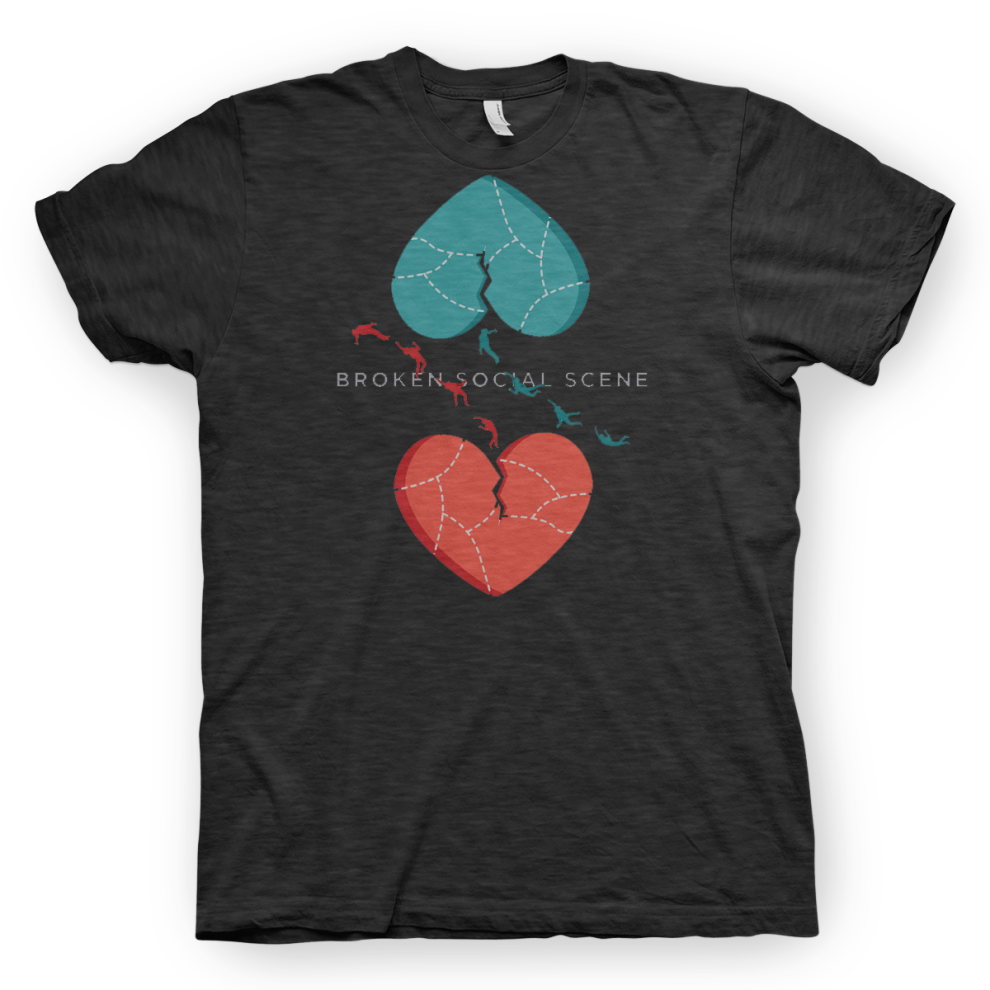 (XXL) Broken Social Scene Hearts Dark Heather Grey T-Shirt S