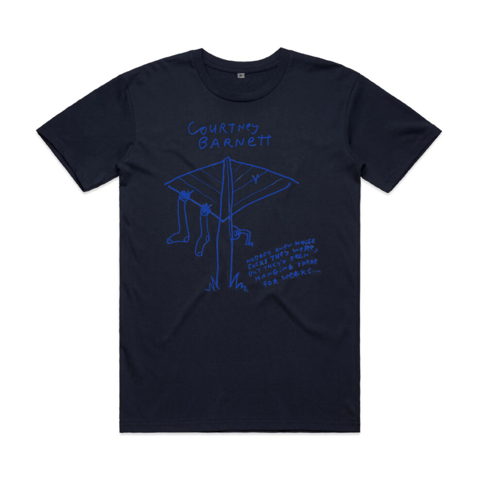 (S) Courtney Barnett Socks Navy T-Shirt S