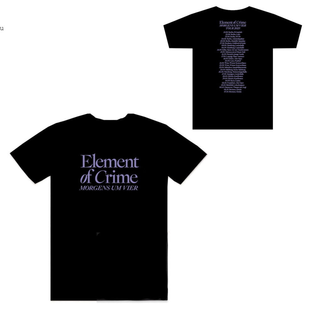 (XXL) Element Of Crime Morgens Um Vier Tour T-Shirt Schwarz T-Shirt S