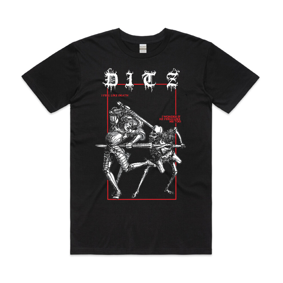 (L) DITZ I Feel Like Death Black T-Shirt S