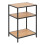 Seaford Black Metal Bedside Table with 2 Oak Shelves 1