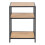 Seaford Black Metal Bedside Table with 2 Oak Shelves 2