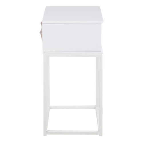 Mitra 1 Drawer Bedside Table in White 2