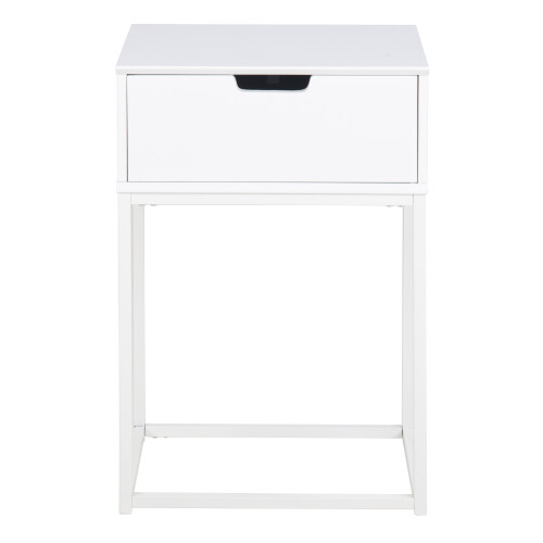 Mitra 1 Drawer Bedside Table in White 1