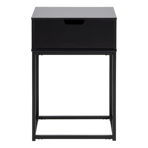 Mitra 1 Drawer Bedside Table in Black 1
