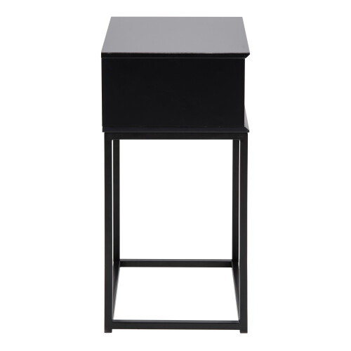 Mitra 1 Drawer Bedside Table in Black 2