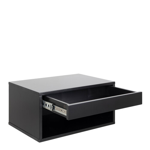 Cholet Square Bedside Table with 1 Drawer in Black 2